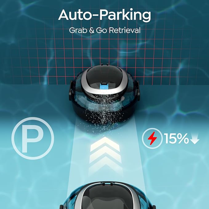 S2 Pool Vacuum Robot for Above Ground Pools, Cordless Operation, 80-Min Runtime, Coverage up to 766 sq ft, Efficient Cleaning Performance, Self-Parking and Easy Maintenance(Obsidian Cyan)