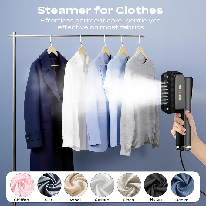 Travel Steamer for Clothes: 1000W Powerful Clothes Steamer & Iron 2 In 1, Fast Heat Up with 4 Modes, Portable Handheld Garment Steamer, Quick Wrinkle Removal for Home & Travel, 110-120V