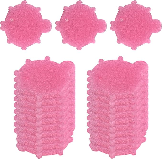 M METERXITY 2-Pack Hot Tub Scum Absorber, 12x10.5 Cm/4.7x4.1 Inch Sponge Sea Fish Pattern Scum Balls for Spa, Bathtub and Swimming Pool to Soak Up Oils Bathtub Accessories [Pink]