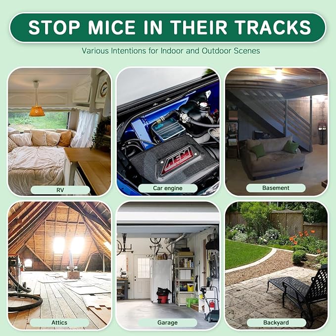 Rodent Mouse Repellent 42 pcs, Peppermint Oil Moth Balls for Mice Rats Deterrent, Natural Pest Control Mothballs for Rodents, Squirrels, Skunk, Mole, Gopher, Pets Safe, Indoor and Outdoor Use