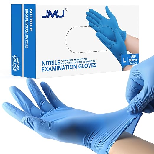 JMU Nitrile Disposable Gloves Large, 1200 Count, 3.5 Mil, Latex Free Powder-Free Medical Exam Gloves, Blue