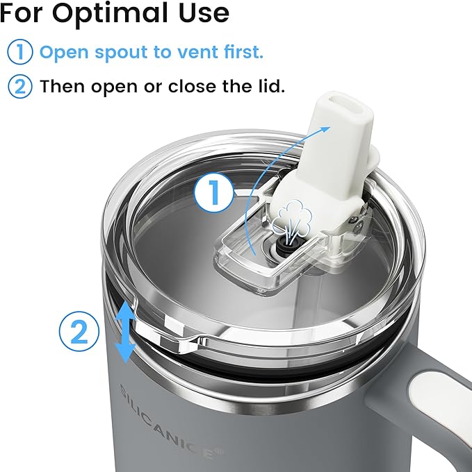 For Travel & Gym – Never Drink from a Moldy Lid Again: 30oz Hygienic Tumbler, 100% Leakproof Lid & Removable Foldable Spout. Reinforced Base, Fits Cup Holders- Gray