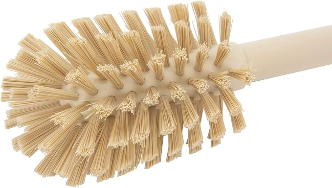 SPARTA 12 Inch Bottle Brush with Polyester Bristles and Plastic Handle, Color Coded, Large Round Head Cleaner for Bottles Jars and Food Service Equipment, Tan