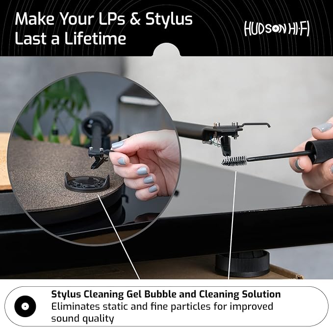 9-in-1 Vinyl Record Cleaning Kit – Anti-Static Cleaner, Carbon Fiber & Velvet Brushes, Stylus Gel, Microfiber Cloth, Mitts & Label Protector for LP Care