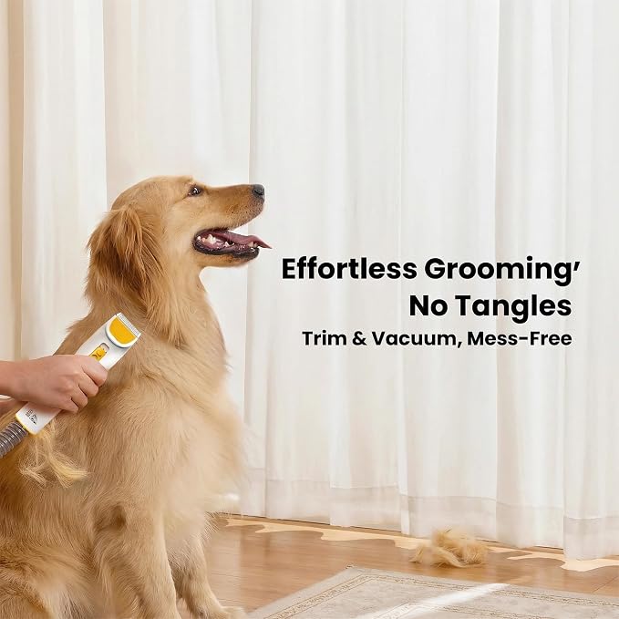 Pet Grooming Vacuum, 5-in-1 Dog Grooming Vacuum for Shedding Grooming, 500W 13kPa Suction, 59dB Low Noise, 1.5L Dust Cup, 3 Suction Levels, Clipper & Grooming Tools for Dogs and Cats