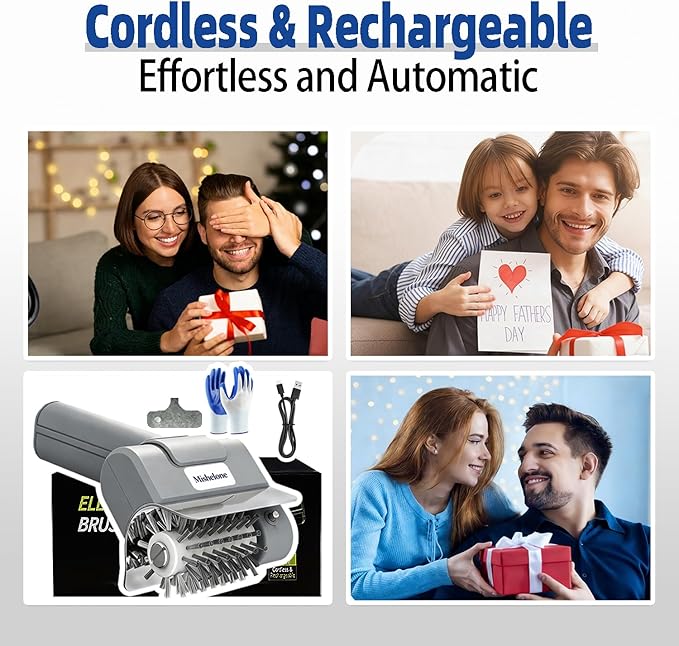 Electric Grill Brush - Cordless Rechargeable Automatic Electric Grill Cleaner with Stainless Steel Bristles & Electric BBQ Grill Brush for Outdoor Grills