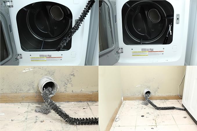 Vacuum Attachment for Dryer Vent, Crevice Cleaning Tool for Clothes Dryer, Lint Trap Brush with Flexible Hose. Compatible With Shark Rocket Vacuum Accessories and Attachments