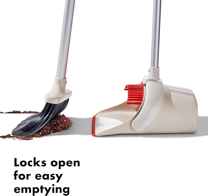 OXO Good Grips Upright Sweep Set and OXO Good Grips Dustpan and Brush Set, White