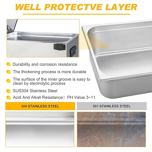 30L Ultrasonic Cleaner Professional Power-Adjustable Knob Jewelry Cleaning Machine with Heater Timer for Carburetor, Jewelry, Glasses, Dentures, Circuit Boards, Automotive Parts