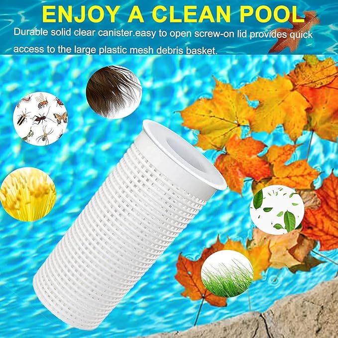 Large Pool Leaf Catcher,Leaf Canister for Pool Vacuum, in-line Pool Filter Canister with Mesh Basket, Compatible with Hayward Automatic & Manual Suction Pool Cleaners