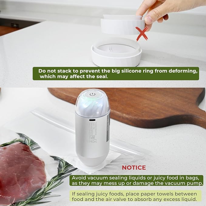 Automatic Mason Jar Sealer Kit – Vacuum Seal in 10S, Auto Stop, Compact Handheld Vacuum Sealing Machine for Canning Jars, Wide & Regular Mouth, 2 Sous Vide Bags. VP04-masonsets