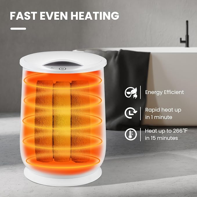 WELLHUT 21L Hot Towel Warmer Bucket, Bathroom Towel Warmers with Fragrance Holder, Insulation Function, Overheat Protection Device & Hot Surface Indicator, Blanket Towel Warmers for Bathroom