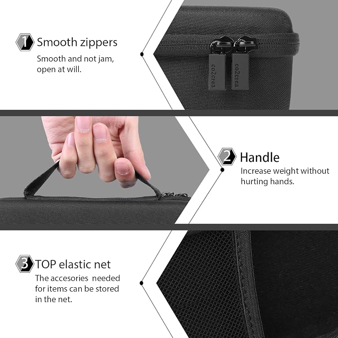 co2CREA Hard Case + Adjustable Monut Strap Bundle for Pure Enrichment PureZone Mini Portable Air Purifier – Protective Carrying Case with Multi-Purpose Mount for Car, School & Office Use