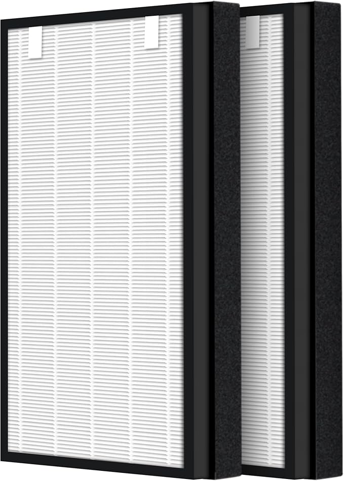 HSP003 True HEPA Filter Replacements for Hathaspace Air Purifier Filters HSP003,3 in 1 H13 True HEPA Filter with Activated Carbon Pre-Filter,2 Pack
