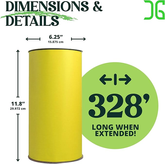 Catchmaster GRO XL Premium Fly Glue Trap Roll 2PK Dual Sided Sticky Fly Roll, Gnat Fruit Fly Trap for Greenhouse, Garden, Farm, Pest Control Gardening Supplies, 328' x 12" Yellow