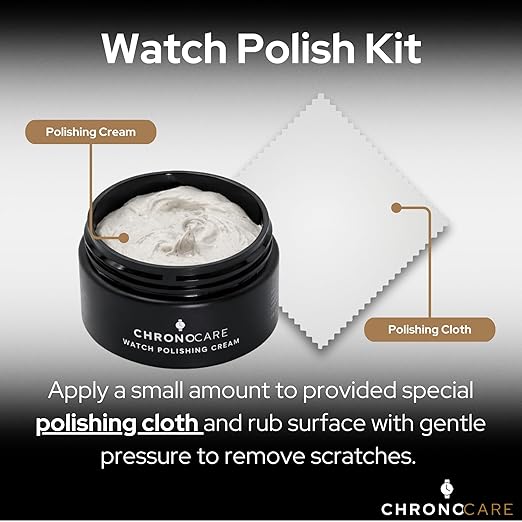 Watch Polishing Kit with Diamond Powder – Watch Scratch Remover & Repair Compound for Stainless Steel, Titanium & Gold Watches – Includes Polishing Cloth