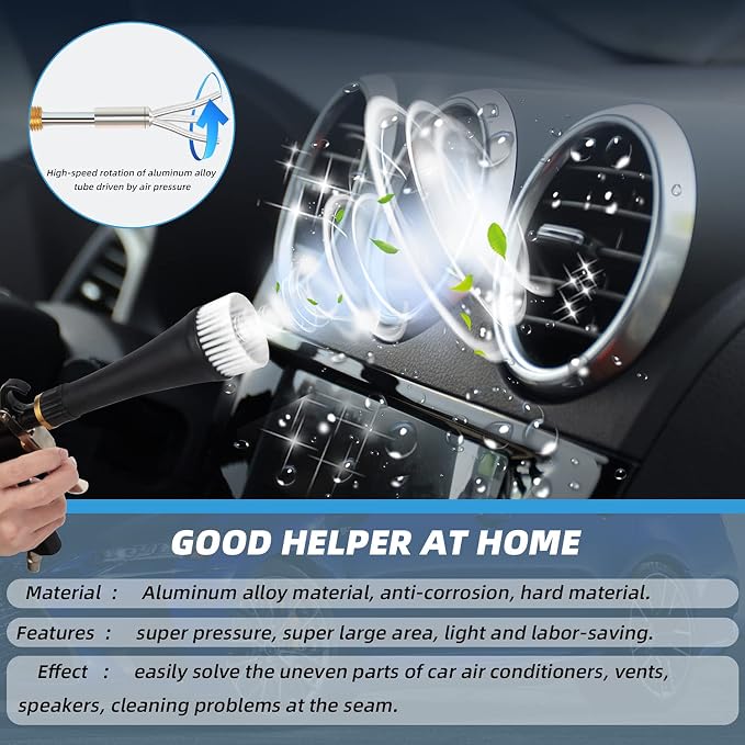 High Pressure Car Interior Spraying Washing Gun with 2 Set Nozzle Sprayer Connector Air Pulse Car Washing Equipment Tool (Upgrade-Dust blow gun)