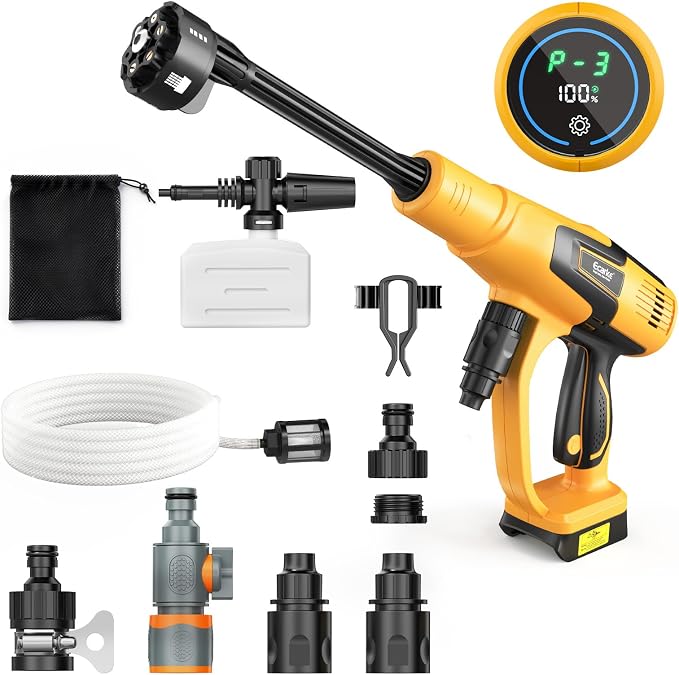 Ecarke 1200PSI Cordless Portable Washer Compatible with DeWalt 20V Batteries, 6-in-1 Nozzle Foam Cannon for Car Floor (Tool Only, No Battery Included)