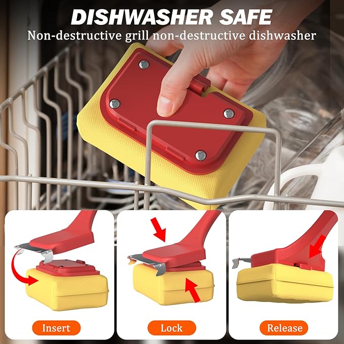 Grill Brush Bristle Free & Replacable Cleaning Head (Bundle)