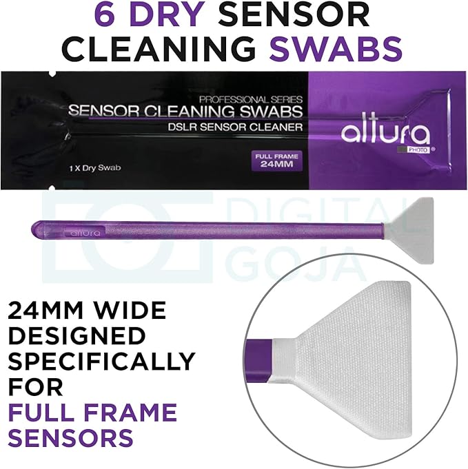 Altura Photo Camera Cleaning Kit - Full Frame Lens & Sensor Cleaner with All-Natural Solution, 24mm Factory-Sealed Swabs, Pen, Blower, Brush, Cloths & Hard Case for Canon Nikon Sony DSLR Mirrorless
