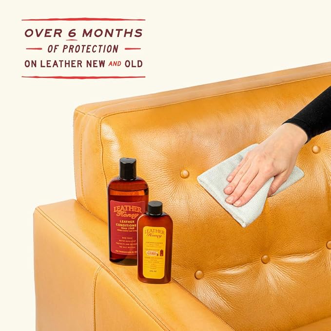 Leather Honey Complete Leather Care Kit Including 4 oz Cleaner, 16 oz Conditioner and 2 Applicator Cloths for use on Leather Apparel, Furniture, Auto Interiors, Shoes, Bags and Accessories