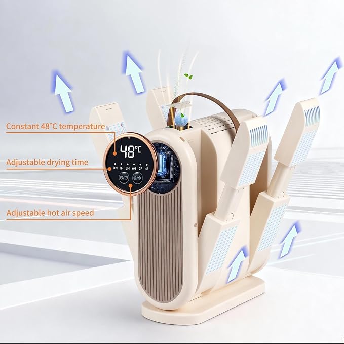 Portable Handheld Boot and Shoe Dryer | Fast Drying, Adjustable Timer, Energy Saving, Rose Salt Compatible for Odor Reduction, For Sneakers, Gloves and Socks