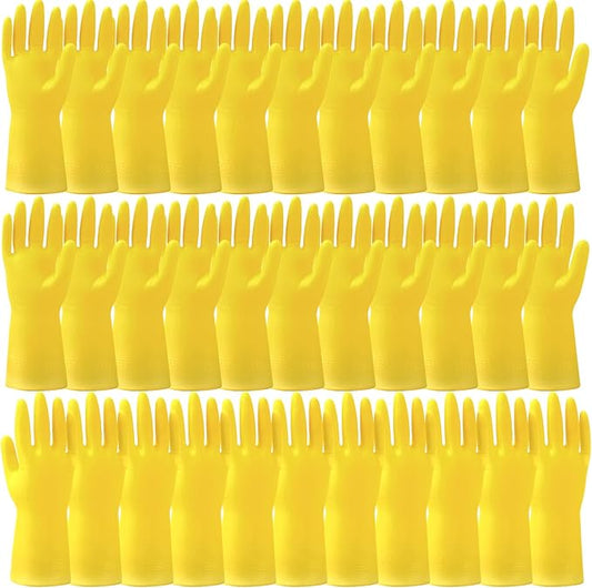 36 Pairs Rubber Dishwashing Gloves, Reusable Household Cleaning Gloves, Long Kitchen Glove for Washing Dishes, Non Slip Rubber Cleaning Glove for Dishwashing, Gardening and Home Use (Yellow)