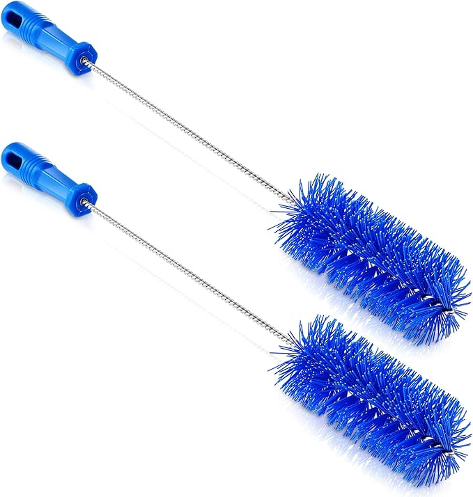 Baderke 2 Pieces Drain Brush Pipe Cleaning Tube Brushes 19.7 Inch Plastic Shower Pipe Flexible Cleaning Tool(Blue,19.7 x 2.4 Inch)