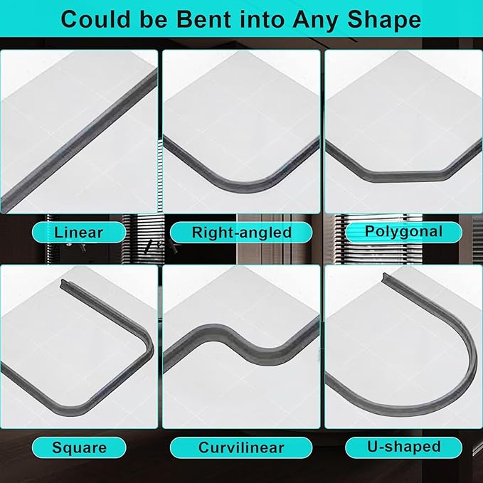Hi-Na 3ft/5ft/6ft/8ft10ft Collapsible Shower Threshold Water Dam Water Barrier for Shower and Water Stopper Keeps Water Inside Water Threshold for Wet and Dry Separation (6ft, Grey)