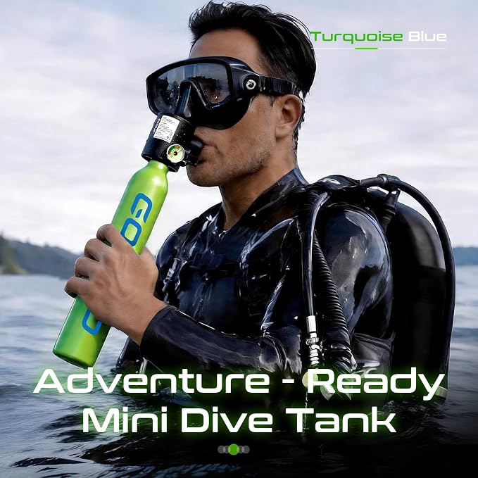 GOYOJO Mini Scuba Tank, Portable Diving Lung Air Tank with DOT Certified, Refillable Emergency Backup Pony Bottle for Snorkeling, Underwater Breathing, Training