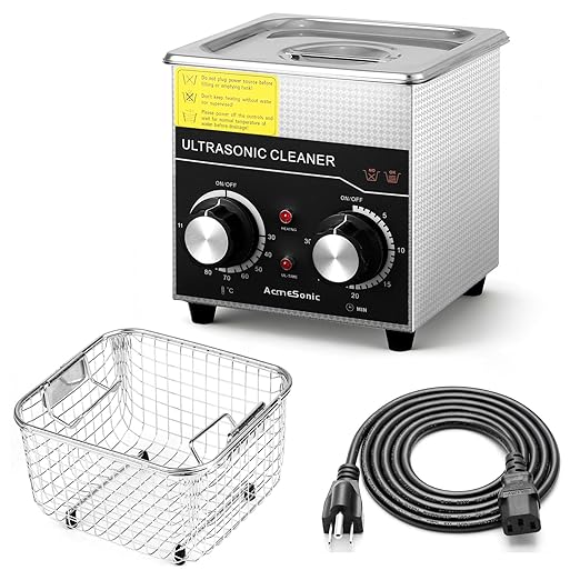 Commercial Ultrasonic Cleaner with Knob, 1.3L Professional Ultrasonic Cleaner, 40kHz with Heater and Timer for Tools, Jewelry, Watches, Glasses, Dentures, and Small Metal Parts