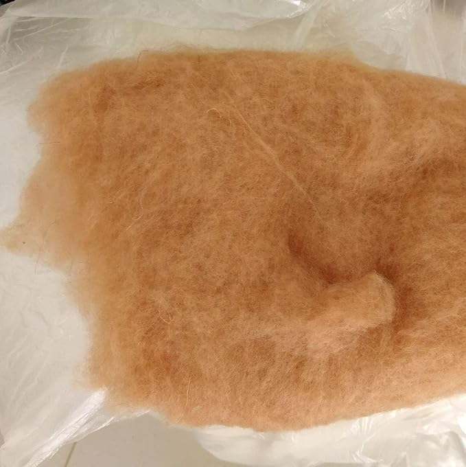 Super Clean Fine Camel Wool Fiber Filler Cloud for Stuffing, Needle Felting, Spinning,Blending and Dryer Balls, Carded,Un-Dyed,Natural Brown, 19 Micron (1lb)