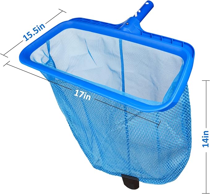 Poolvio Double-Layer Pool Rake & 13.5'' Pool Skimmer Net