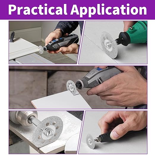 Diamond Grinding Bit Set for Dremel, Rotary Tool Grinding Cutting Wheel 1/8” Shank for Stone Glass Tile Jewelry Engraving Rock Etching Masonry Carving Metal Wood - 32Pc