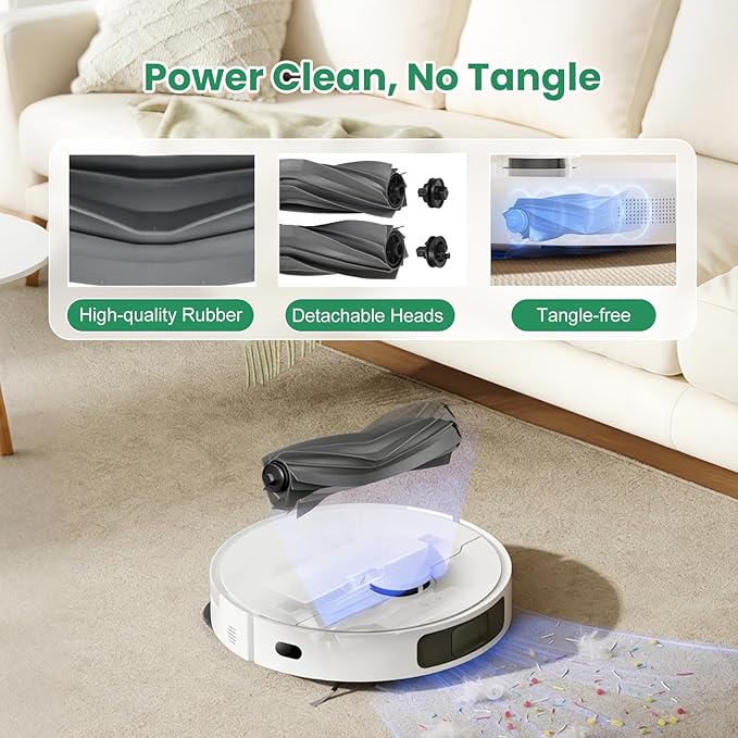 34Pcs Accessories Kit for Dreame L40 Ultra Gen 2/ X40 Ultra/Master/Mova P10/ P50 Pro Ultra Robot Vacuum&Mop, 2Rubber Brush, 8Dust Bags, 8Filters, 8Mop Pads, 6Side Brushes, 1Clean Brush, 1Screwdriver