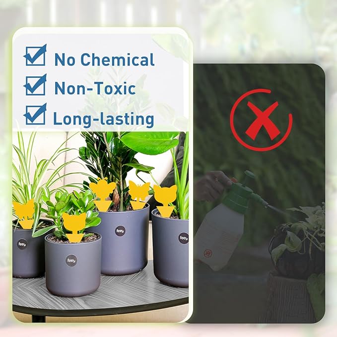 48 Pack Fruit Fly Traps for Indoor Outdoor, 3 Shapes Yellow Sticky Bug Traps, Double-Side Fungus Gnat Killer for Houseplants, Mosquitos, Flying Insects