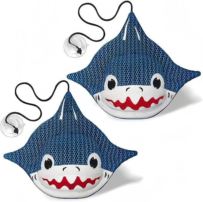 QISHENG Hot Tub Scum Absorber for Spa Cleaner, Reusable & Washable Hot Tub Cleaner/Sponge/Skimmer/Accessories for Spa & Pool Scum Oil Absorber(2 Pack, Shark)