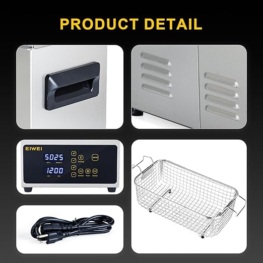 3L Ultrasonic Cleaner, One-Touch Cleaning, Heating, Dual-Frequency, Sweep Frequency, Touch Ultrasonic Cleaning Machine for Labs,Carburetor,Jewelry,Dentures,Automotive Parts