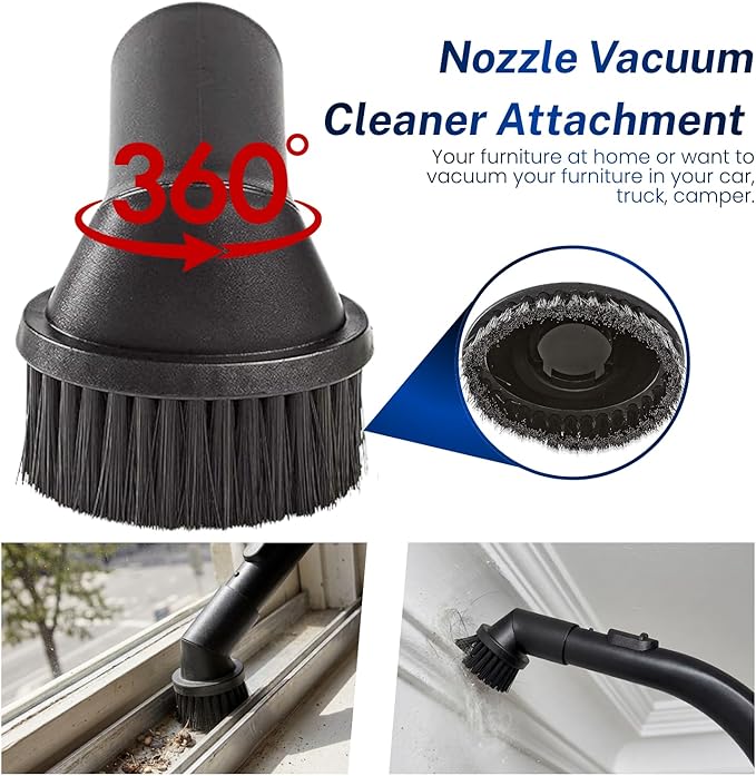 For Miele Vacuum Cleaner Attachments for Upholstery, Corners, Dusting & Car Detailing - Round Dust Brush, Crevice Tool, Upholstery Tool & More Compatible with Miele C1 C2 C3