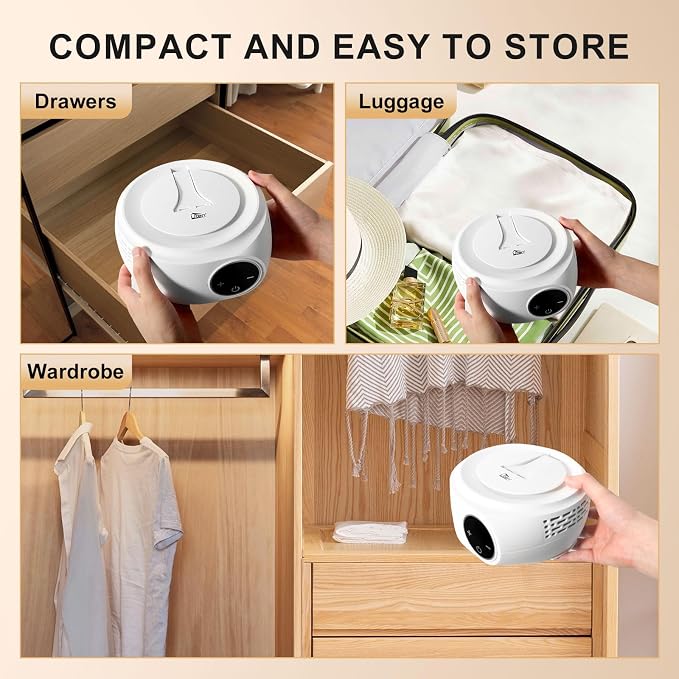 Uten Portable Clothes Dryer, Lightweight Mini Dryer for Quick Drying Clothes in Apartments, RVs, Hotels & Travel, Dark Blue