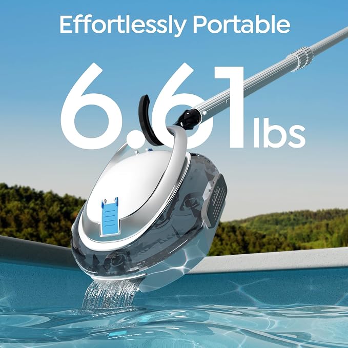 S2 Pool Vacuum Robot for Above Ground Pools, Cordless Operation, 90-Min Runtime, Efficient Cleaning Performance, Self-Parking and Easy Maintenance (Arctic Blue)