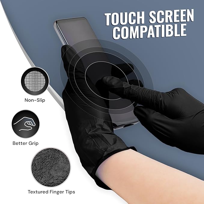 Reli. Black Nitrile Gloves, Medium | 500 Pack Heavy Duty Disposable Gloves (5 mil) | Powder Free, Latex Free | Single-Use | Premium Nitrile Material for Automotive, Cleaning, Cooking | Food Safe