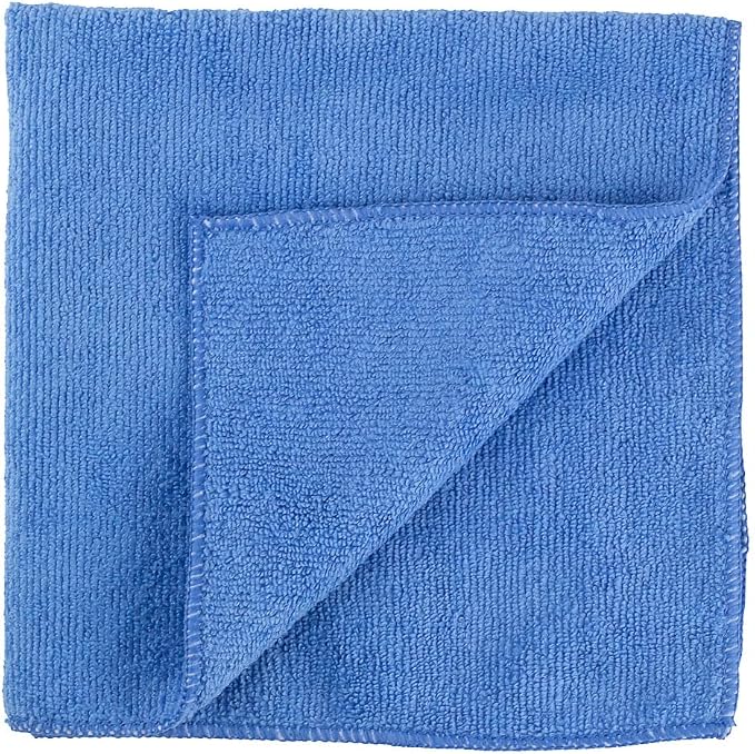 Restaurantware Clean Tek Professional 16 x 16 Inch Cleaning Cloths 100 Lint Free Microfiber Towels - Highly Absorbent Non Abrasive Blue Microfiber Cleaning Rags Reusable For All Purpose Use
