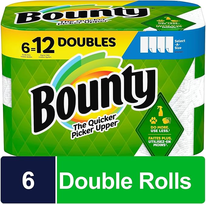 Bounty 1939879 Select-A-Size Kitchen Rolls Paper Towels 2-Ply 110 Sheets/Roll (74801/95054)