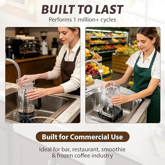 Blender Container Rinser, Portable Glass BlenderCleaning Rinser Cup Glass Washer, Quick Cleaning, Ideal for Bar Smoothie Coffee Restaurant Home Kitchen