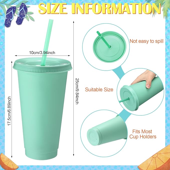 Honeydak 30 Pack Tumbler with Straw and Lid Bulk Cups for Gifts Water Bottle Iced Coffee Travel Mug Cup Reusable Plastic Tumblers for Party Birthdays 24-27 oz (Macaron Color)