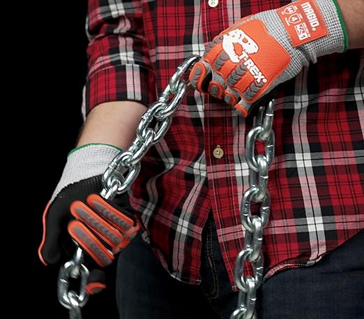 MAGID T-REX Flex Series ANSI A4 Foam Nitrile Coated Impact Gloves, 2 Pairs, Size 11/2XL (TRX443)