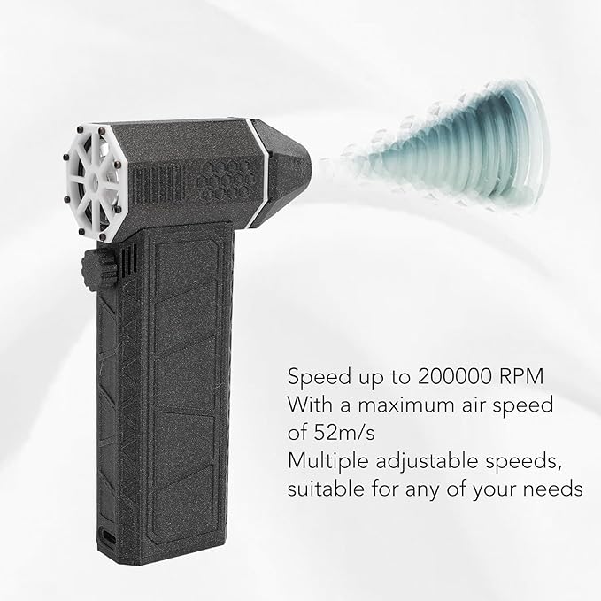 Dry Blower, 200000RPM Adjustable, Electric Mini Air Duster, Rechargeable Blower, Handheld Cleaner for Computer Keyboard, Car, Camping, Home, Drying