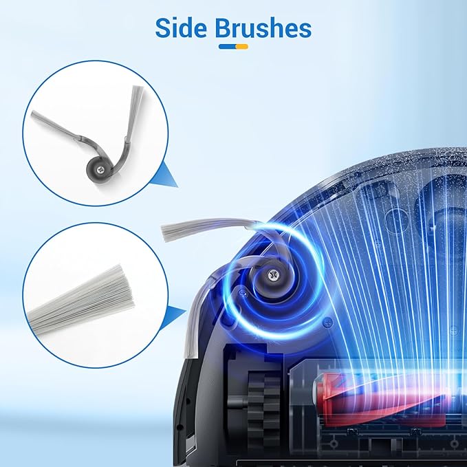 26Pcs Accessories Replacement Parts for Roborock Saros 20, Saros 10R, Qrevo CurvX Robot Vacuum Kit, 2 Main Brush 4 Hepa Filter 6 Mop Pads 6 Side Brush 6 Dust Bags 1 Screwdriver 1 Clean Tool