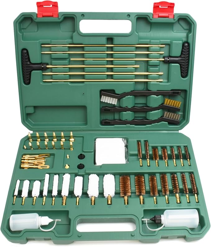 Universal Cleaning Kit for All Guns - Brushes for Pistol, Handgun, Shotgun, Rifle - Elite Brass Rods and Accessories for Men